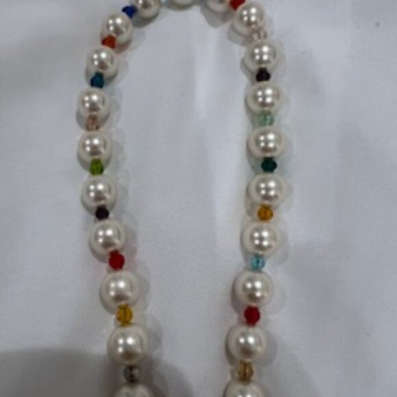 Almost New Saule Multi-Colored Pendant Necklace w/Czech Glass Beads & Dustbag - Picture 3 of 7